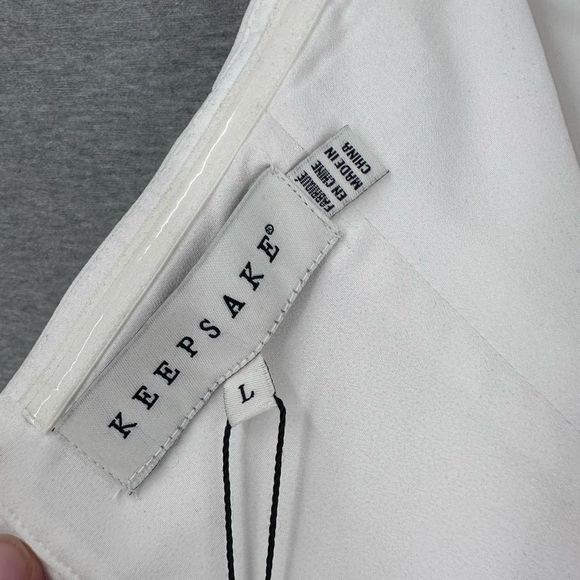 Keepsake the Label Sweetheart Neck Strapless Divide Bodycon Dress White Sz Large - Picture 6 of 11